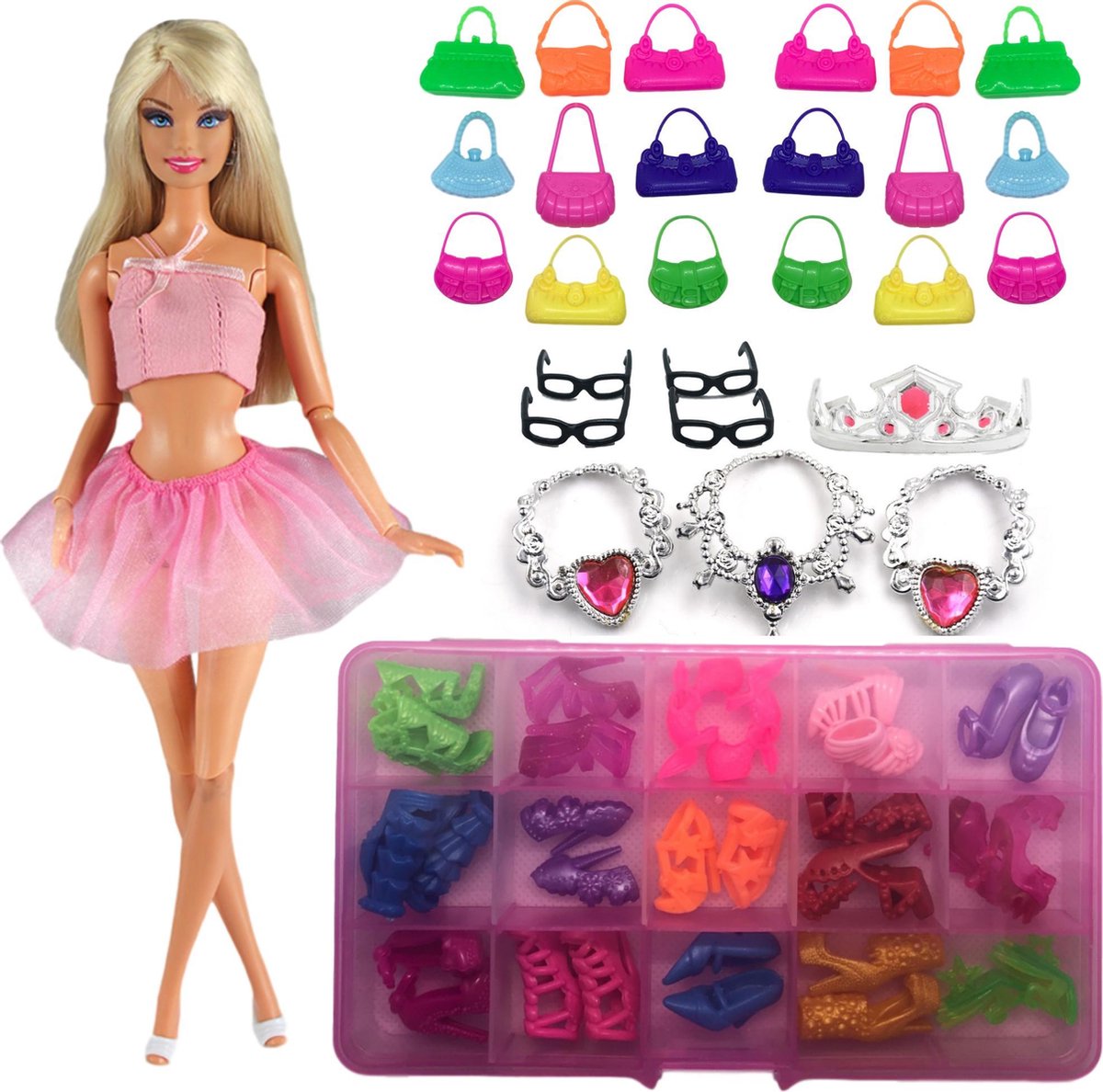 Barbie Kleding - Inclusief Barbiepop - Deluxe set van 48 Items - Barbie